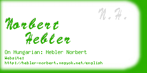norbert hebler business card